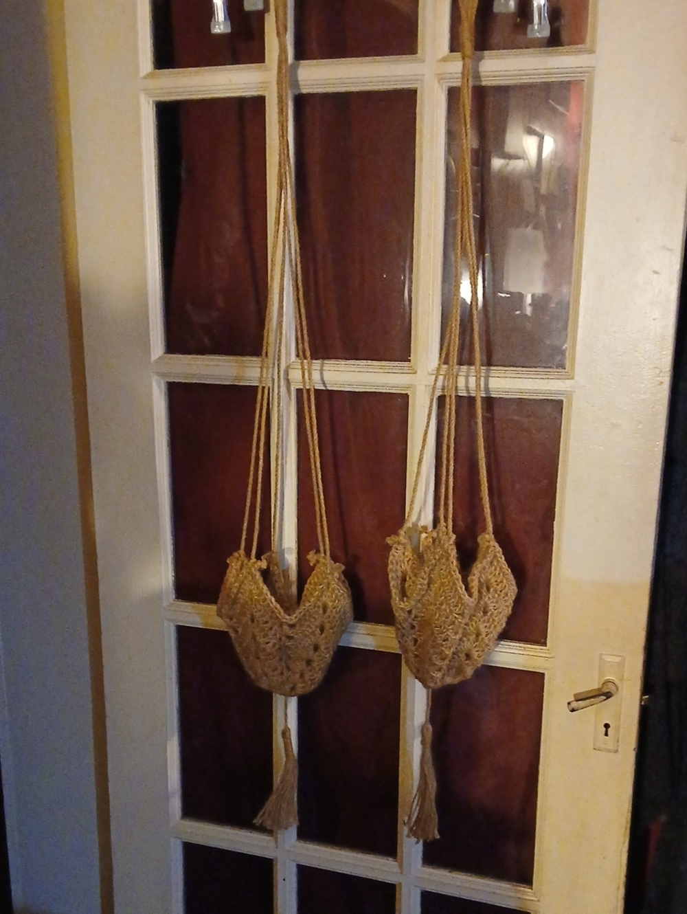 Handmade Crochet Plant Hangers in Beige